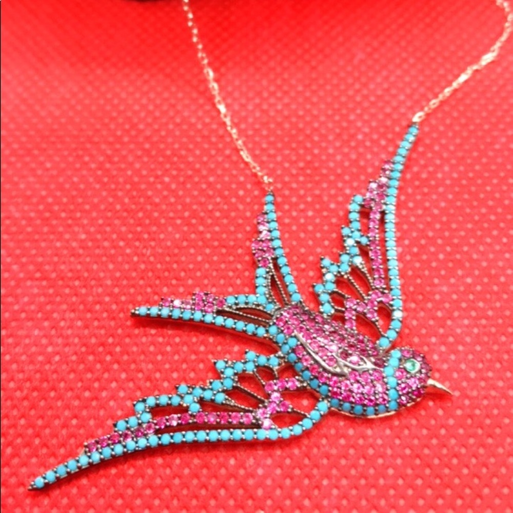 Swall Ruby pink gold over 925 sterling Silver.